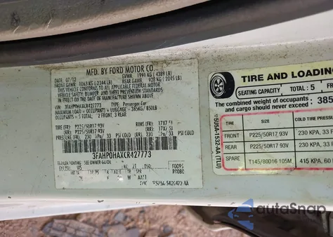 2012 Ford Fusion Se из США, поврежденный, VIN 3FAHP0HAXCR427773